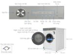 Máy giặt sấy Samsung WD12BB944DGHSV 12kg 8kg Bespoke AI Inverter - Ảnh 3
