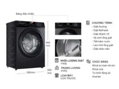 thong so ky thuat May Giat Aqua AQD A1102J.BK Inverter 11Kg