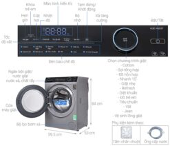 thong so ky thuat May Giat Aqua AQD A900F.S Inverter 9 Kg
