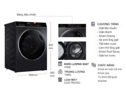 thong so ky thuat May Giat Aqua AQD DDW1100J.BK Inverter 11Kg