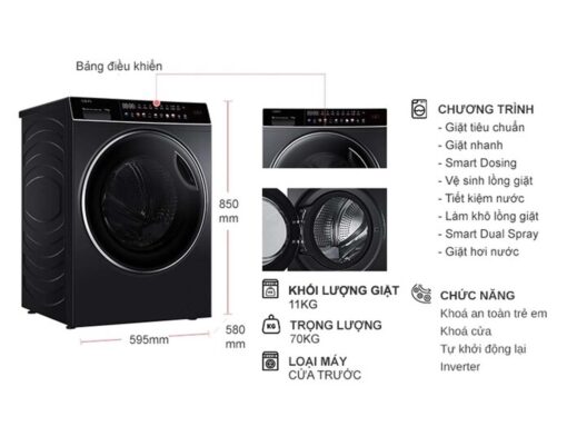 thong so ky thuat May Giat Aqua AQD DDW1100J.BK Inverter 11Kg