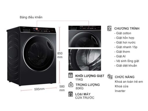 thong so ky thuat May Giat Aqua AQD DW1100J.BK Inverter 11Kg