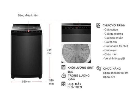 thong so ky thuat May Giat Aqua AWM8 316KB 8 Kg