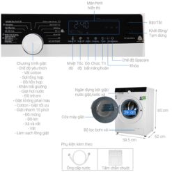 thong so ky thuat May Giat Midea MFK85 1401WK Inverter 8.5Kg
