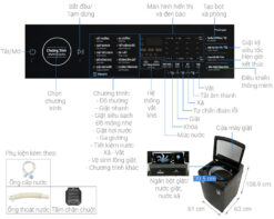 thong so ky thuat May Giat Samsung WA14CG5886BVSV Inverter 14Kg