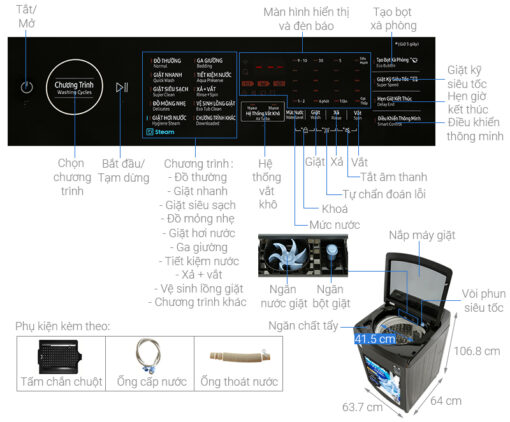 thong so ky thuat May Giat Samsung WA17CG6886BVSV Inverter 17Kg