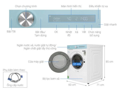 thong so ky thuat May Giat Say Samsung WD14BB944DGMSV Bespoke Inverter Giat 14Kg Say 8Kg