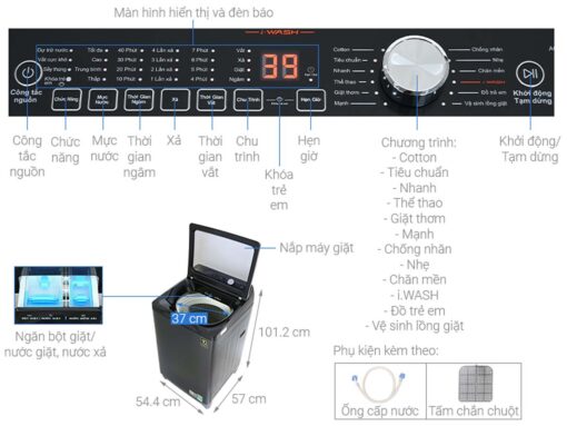 thong so ky thuat May giat Aqua AQW DR101GT.BK Inverter 10Kg