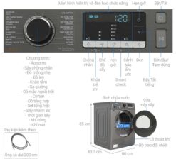 thong so ky thuat May say quan ao Samsung DV90TA240AXSV bom nhiet 9Kg