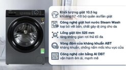 tinh nang May Giat Aqua AQD A1052J.BK Inverter 10.5Kg