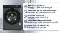 tinh nang May Giat Aqua AQD A952J.BK Inverter 9.5Kg