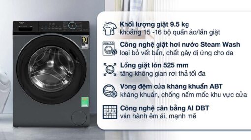 tinh nang May Giat Aqua AQD A952J.BK Inverter 9.5Kg