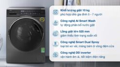 tinh nang May Giat Aqua AQD DW1000J.BK Inverter 10Kg