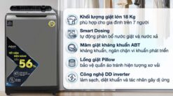 tinh nang May Giat Aqua AQW DR180UHT.PS Inverter 18Kg