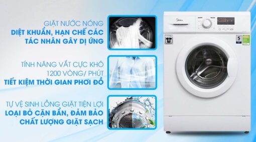 tinh nang May Giat Midea MFD80 1208 Long Ngang 8Kg