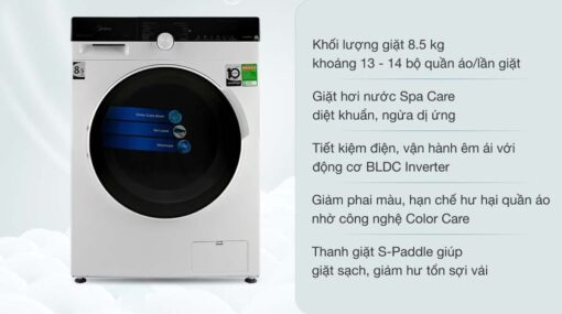 tinh nang May Giat Midea MFK85 1401WK Inverter 8.5Kg