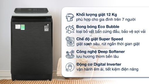 tinh nang May Giat Samsung WA12CG5745BVSV Inverter 12Kg