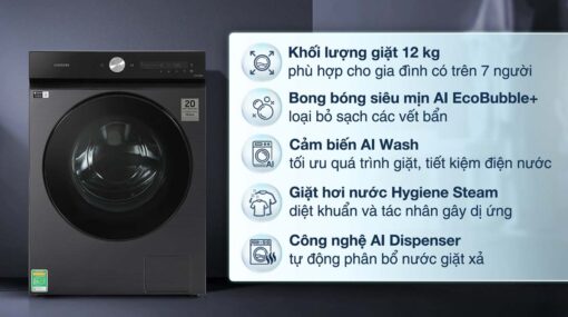 tinh nang May Giat Samsung WW12CB944DGBSV Inverter 12Kg
