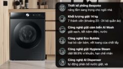 tinh nang May Giat Samsung WW14BB944DGBSV Inverter Bespoke AI 14Kg