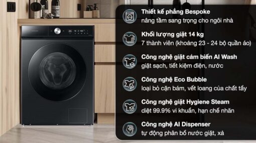tinh nang May Giat Samsung WW14BB944DGBSV Inverter Bespoke AI 14Kg