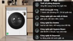tinh nang May Giat Samsung WW14BB944DGHSV Bespoke Inverter 14Kg 10