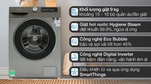 tinh nang May Giat Samsung WW90T634DLNSV AI Inverter 9Kg
