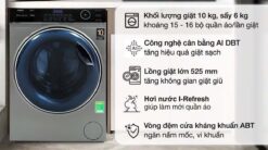 tinh nang May Giat Say Aqua AQD AH1000G.PS Inverter Giat 10 Kg Say 6 Kg
