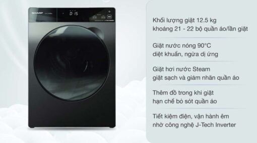 tinh nang May Giat Sharp ES FK1252SV G 12.5Kg Inverter