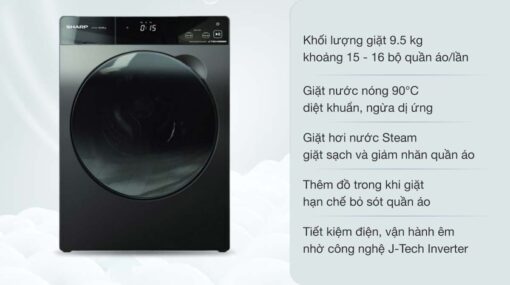 tinh nang May Giat Sharp ES FK954SV G 9.5Kg Inverter