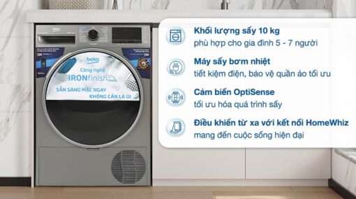 tinh nang May say quan ao Beko B5T4429WM 10Kg Inverter