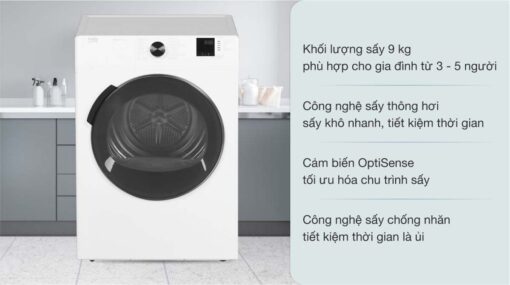tinh nang May say quan ao Beko DA9112RX0WB 9kg