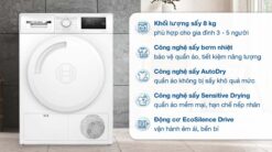 tinh nang May say quan ao Bosch WTH83028SG 8Kg Series 4