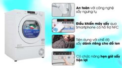 tinh nang May say quan ao Candy CS C8LF S 8Kg