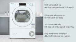 tinh nang May say quan ao Candy CSO C8TE S 8Kg
