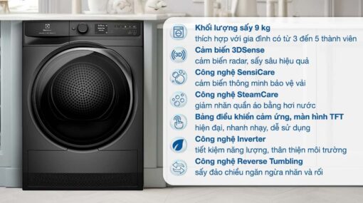 tinh nang May say quan ao Electrolux EDH902R9SC 9Kg Inverter
