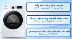 tinh nang May say quan ao Samsung DV90TA240AESV bom nhiet 9Kg