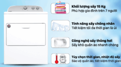 tinh nang May say quan ao WhirlPool 3LWED4815FW 15Kg