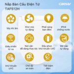 Bồn cầu thông minh CAESAR CT1338 TAF512H nắp rửa điện tử - Ảnh 5