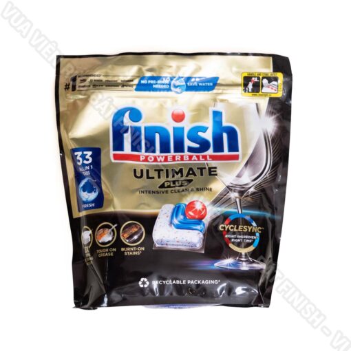 Hình ảnh thực tế Viên rửa bát FINISH Ultimate Plus All in 1 túi 33 viên (3)