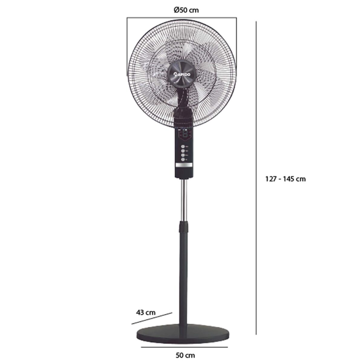 Quạt cây RAPIDO RWF-20AHD đen - Ảnh 2