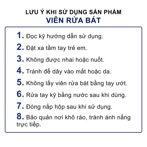 Luu y su dung Vien rua bat FINISH Classic hop 10 vien