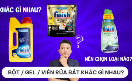 Nên dùng bột, gel hay viên rửa bát Finish