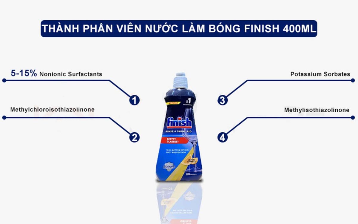 Nước làm bóng FINISH chai 800ml 400ml hương chanh - Ảnh 4
