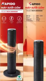 Máy sưởi gốm Rapido RCH-2000SDB đặt sàn - Ảnh 6