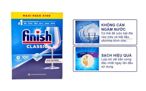 Tinh nang Vien rua bat FINISH Classic hop 100 vien