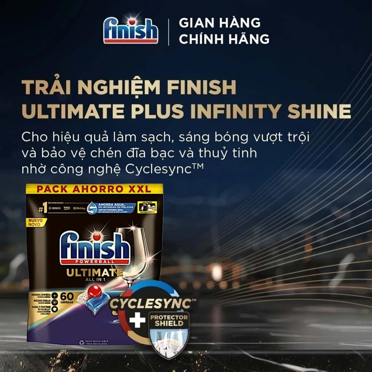 Viên rửa bát FINISH Ultimate All In 1 túi 100 viên - Ảnh 5