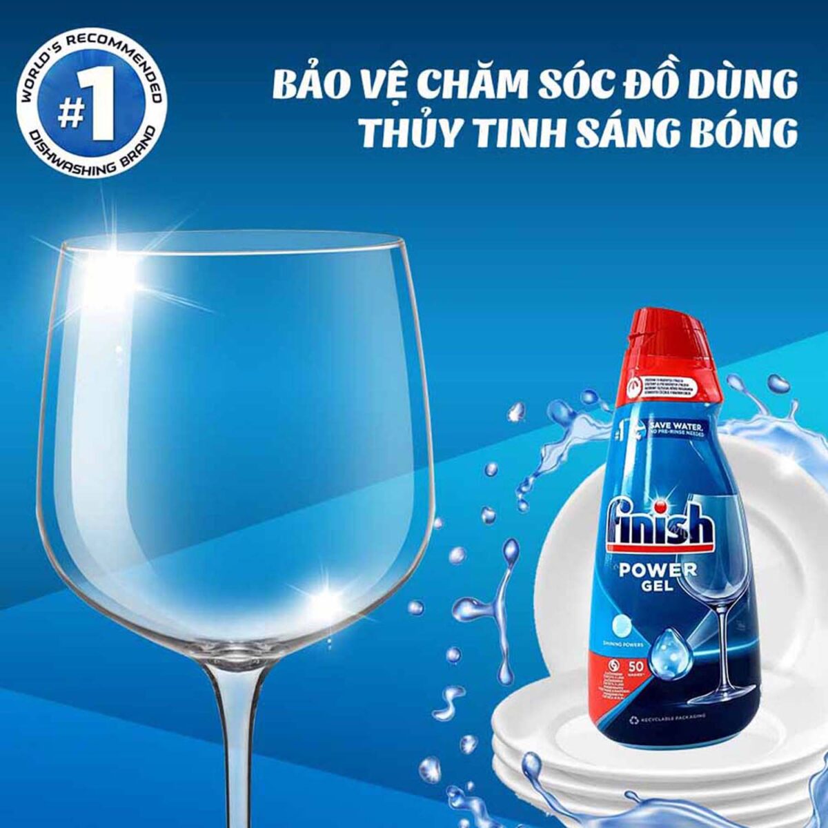 Gel rửa bát FINISH Power All in 1 chai 1000ml 700ml 650ml - Ảnh 4
