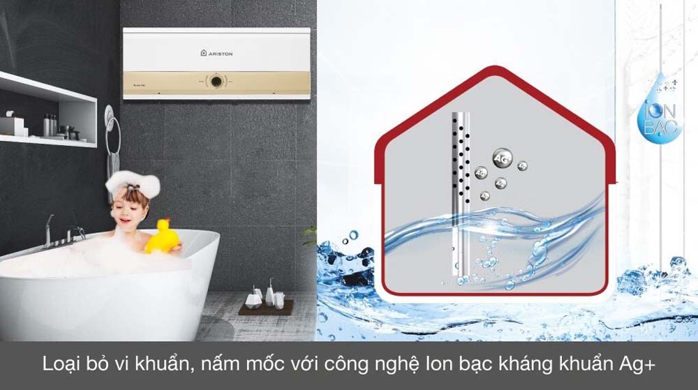 nano bac ag khu khuan Binh nong lanh ARISTON SLIM3 20 RS MT AG 20L lit SL3 ngang gian tiep 2.5FE 2500W