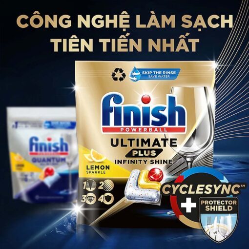 tinh nang Vien rua bat Finish Ultimate Plus All In 1 tui 33 vien huong chanh 7