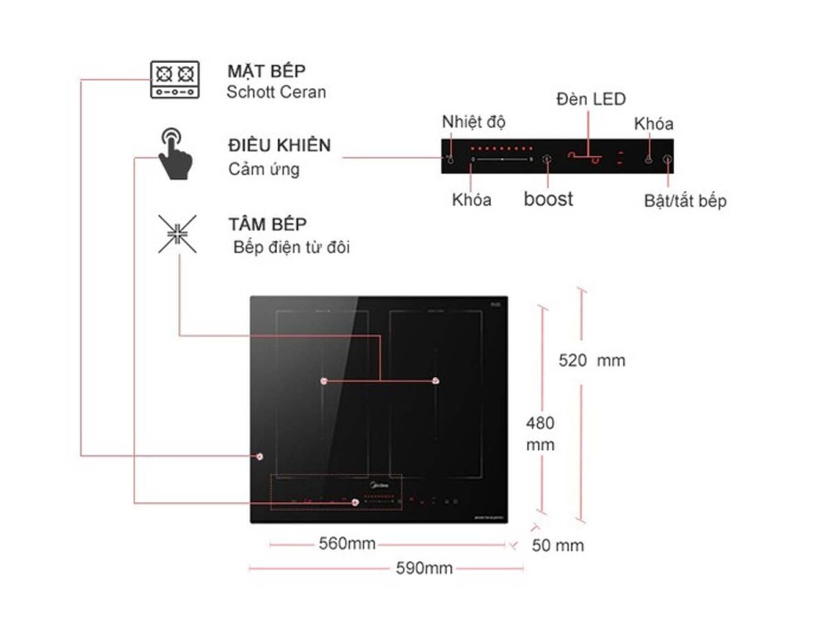 Bếp từ bốn MIDEA MC-IF7423H - Ảnh 2